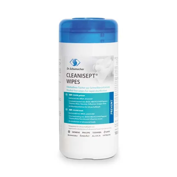 CLEANISEPT Wipes alkoholfr.Schnelldes.Spenderdose - 100Tücher