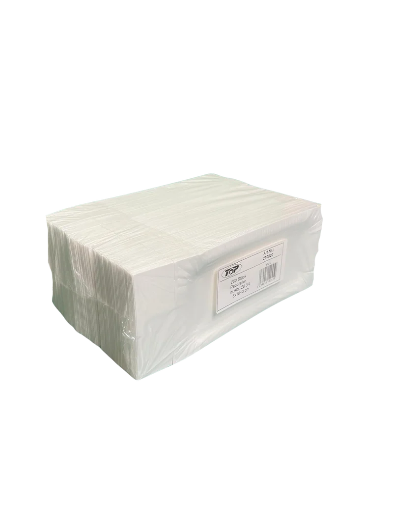 Wurstpappe mit Abriss 8 x 18 + 3 cm 3.000 Stück